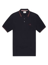 Bally 6301747 Men's Black Tipped Regular Fit Cotton Polo Shirt MSRP 320