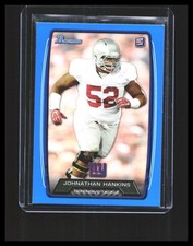 2013 Johnathan Hankins Rookie Card -  Topps Bowman Blue Border /499 #122. rookie card picture