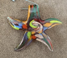 Art Glass Pendant Starfish Star Necklace Accessory Jewelry Artisan Piece