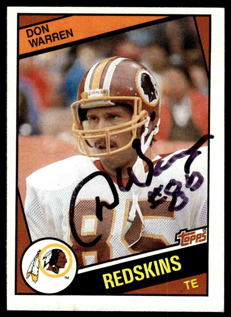 Don Warren Signed Auto Autographed Card 1984 Topps #392b Washington Redskins