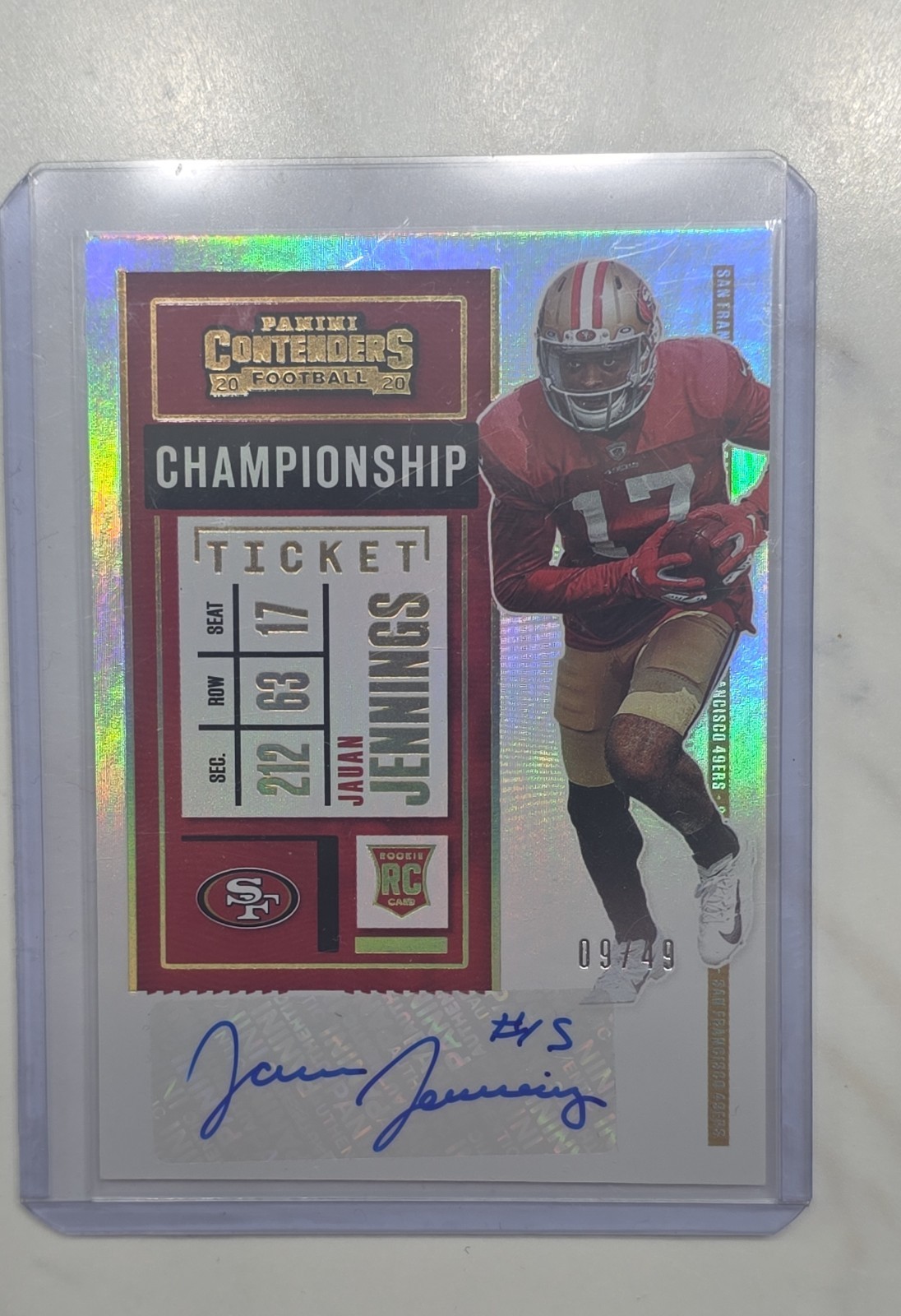 Jauan Jennings Panini Contenders #224 Autograph-Championship