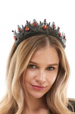 Brand New Crystal Crown Headband Black