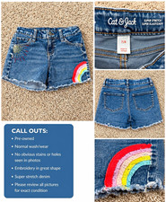 Cat & Jack Girls Blue Stretch Denim Cut-Off S...