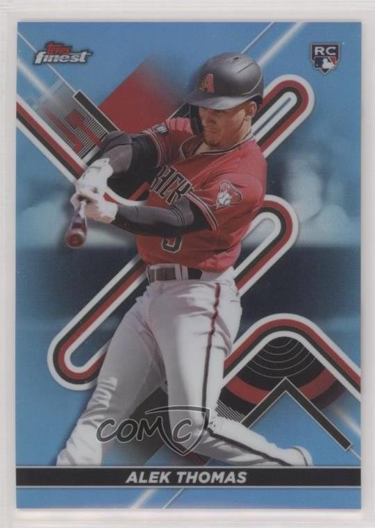 2022 Topps Finest Sky Blue Refractor 177/300 Alek Thomas #43 0q1p