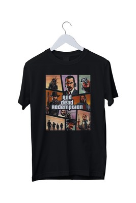RDR2 Gaming Retro 90s Graphic Print T-Shirt Herren Unisex S M L XL 2 3 4 XL  
