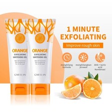 50g Orange Exfoliating Whitening Gel Scrub Face Body Brigtening Skin Facial Care
