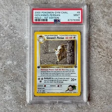 PSA 9 1st Edition GIOVANNI'S PERSIAN #8 holo - Gym Challenge 2000 WOTC Pokemon