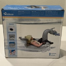 GoFloats Inflatable Ice Dragon Snow Tube with Handles for Kids Adults
