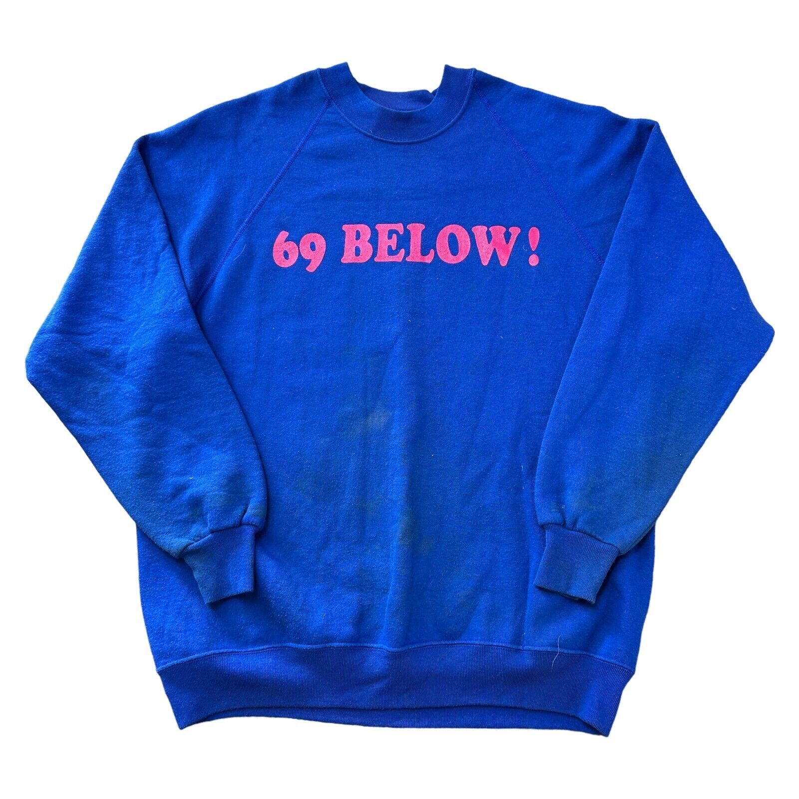Vintage Jerzees 80s Sweatshirt Sexy Staff Retro Pullover USA Blue Jumper Mens XL
