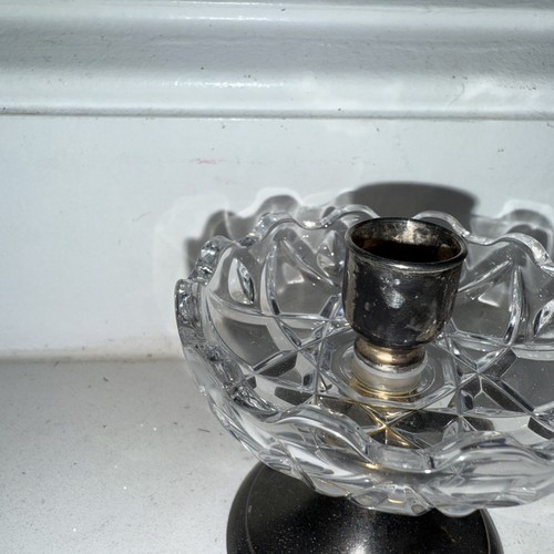 Vintage Candle Holders Made In Italy By Landes Silver plate Crystal - Picture 4 of 7
