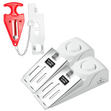 2 Door Stop Security Alarm Wedge Stopper Portable Home Travel 120dB Anti-Theft