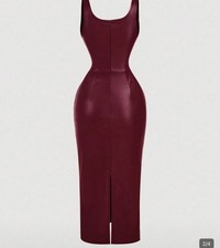 Womens elegant burgundy sleeveless dress , knee length , summer/spring dress.