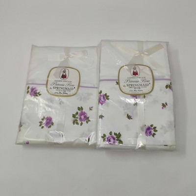 Springmaid Princess Rose Double Sheet + Pillowcase Set 100% Cotton - SEE NOTES