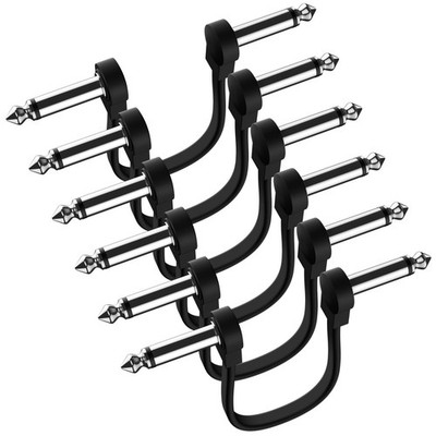 Heams Professional 6 Pack 6 Inch Guitar Patch Cables, Noise 6 Inch, Black