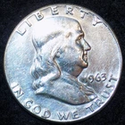 1963 franklin half dollar 90% Silver. Circulated NO Mint Mark.