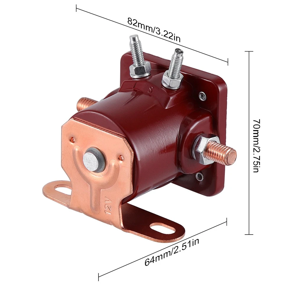4X 12V Heavy Duty Solenoid Relay Red Fits For Ford Starter Car Truck SW3 SNL135 - Image 3 of 4