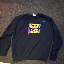 Limited Nike Men s L Black Crewneck Sweatshirt Brands Bros Graphic Print Logo