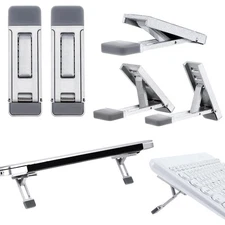 Mini Portable Laptop Stand for Desk, Portable Keyboard Riser Three Tilt Angle...