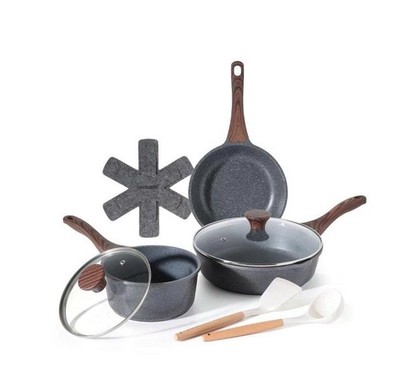SENSARTE 10-Piece Ceramic Nonstick Cookware Set White Induction Pots and Pans