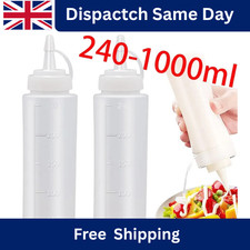 2/5/10Pcs Plastic Clear Squeeze Sauce Bottles Condiment Dispenser Ketchup Mayo