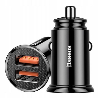 Baseus Rund-Autoladegerät BS-C16Q1 CCALL-YD01 30W mit zwei USB Quick Charge 3.0-