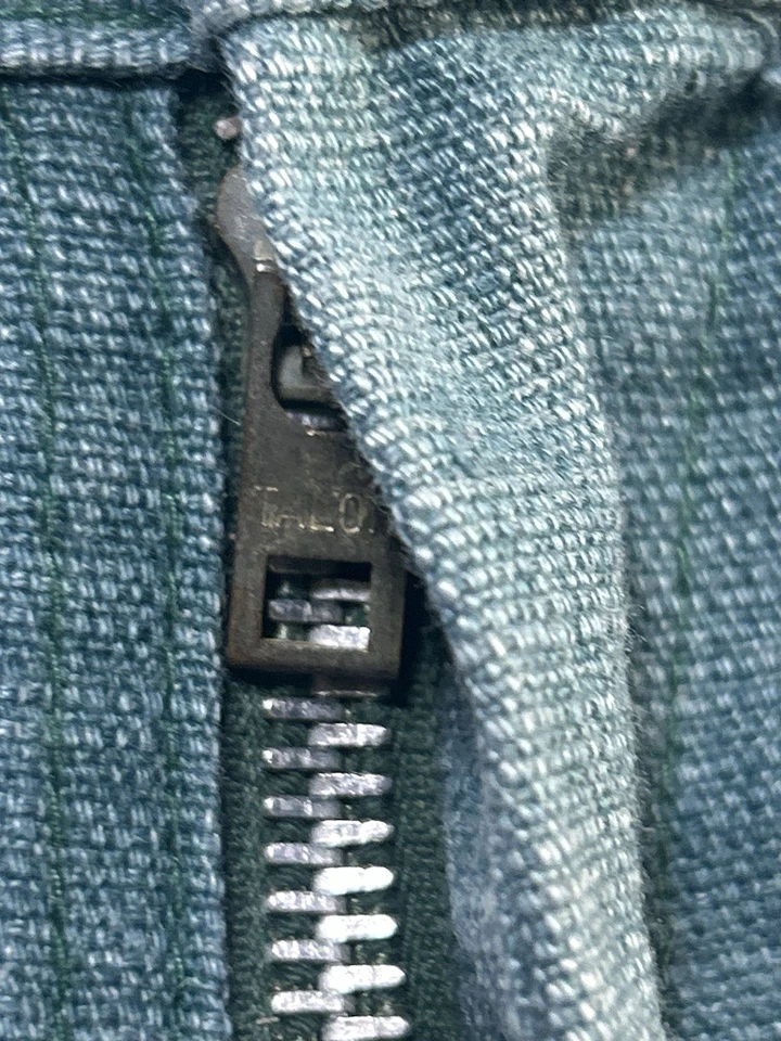 Vintage 1970s turquoise blue dickies mega flare size 28 X 32 men’s Pants Talon - Image 4 of 4