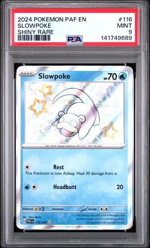 2024 POKEMON PAF EN-PALDEAN FATES SHINY RARE #116 SLOWPOKE PSA 9
