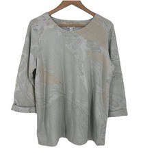 J Jill Pure Jill Womens Tunic Top Medium Stretch Casual Abstract Art to Wear