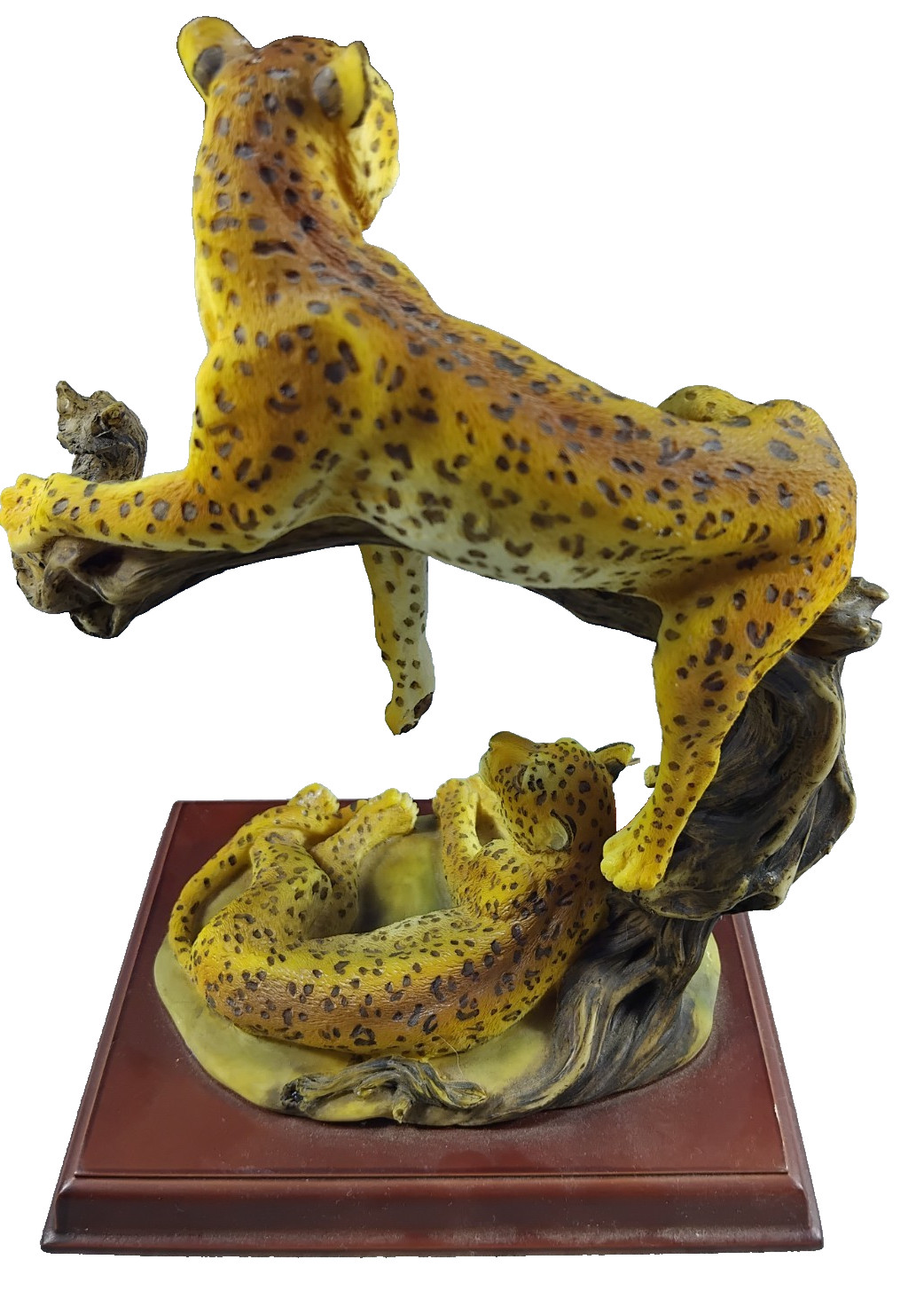 Decorative Sculpture 2 Resting Leopards In A Tree 23 Cm X 16 Cm K56x image 3