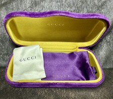 GUCCI PURPLE VELVET CLAMSHELL CASE- Tie Bag- Cleaning Cloth