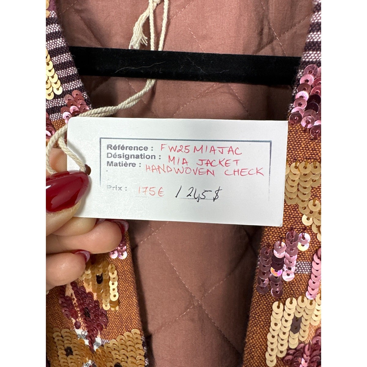 Sundance V.DE.VINSTER. Handwoven Plaid Check Sequin Fall Mia