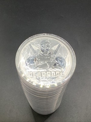 (20) 2018 Marvel 1oz Silver Deadpool Tuvalu Mint Sealed Roll