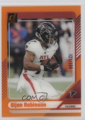 2024 Panini Clearly Donruss Orange /199 Bijan Robinson #4 1b1f
