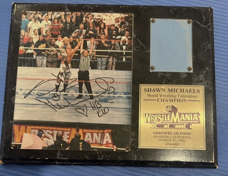Shawn Michaels Autographed WRESTLEMANIA XII Plague. LIMITED EDITION