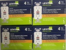 Leviton Protection GFTR1-R4W 15A Tamper Resistant GFCI Outlets 4 PACK FREE SHIPP