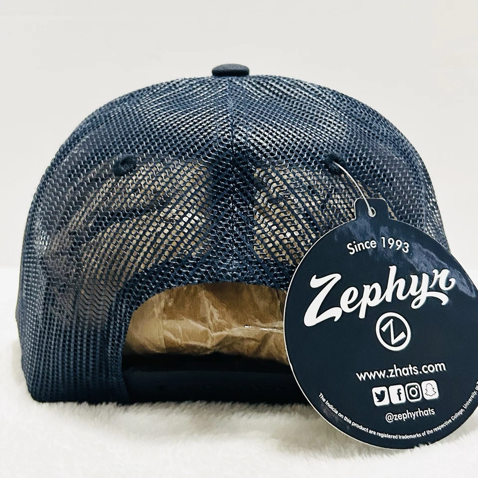 Zephyr Michigan Wolverines Script Trucker Hat Cap Adjustable Snapback Blue NCAA - Image 4 of 4