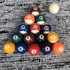 2-1/4"Dia, 16 Pool Table Billiard Balls Pool Ball Set Standard Size, 6 OZ. Ea.