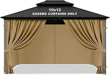 Gazebo Privacy Curtains 10' X 12' Replacement Panels Waterproof Windproof 4