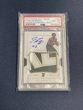 2017 National Treasures Sterling Brown Gold Rookie Patch Auto /10 PSA 8