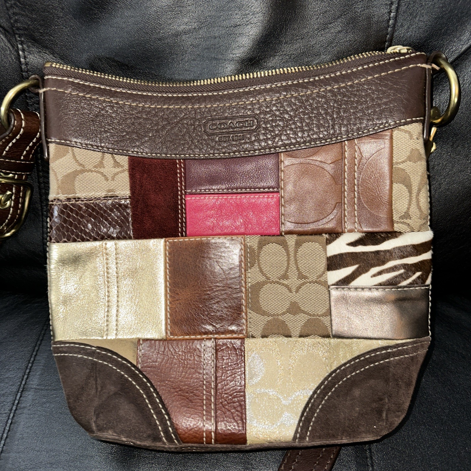 Patchwork Coach Bag Authentic EUC Great shape! Un… - image 1