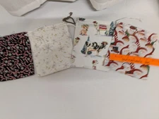 Handmade Fabric Drawstring Xmas Gift Bags Set Of 4