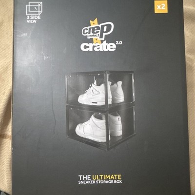 Crep Protect Crate 2.0 Stackable Shoe Storage Boxes 2-Pack 12x7x16 in