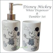 Disney Mickey Mouse Soap Dispenser and Toothbrush Tumbler Set NEW