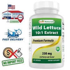 Wild Lettuce Leaf Extract 250mg Lactuca Sativa  240 Capsules  240 Day Supply