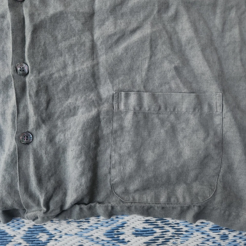 Eskandar Neiman Marcus 100% Linen Wide Mandarin Jacket With Pockets Size 1 - Image 4 of 4