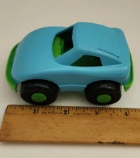 American Plastic Toys Inc Kids Race Sports Car Toy Blue Green USA #1537 
