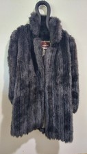 Vtg Jordache Faux Fur Coat Lined Womens Size 9/10 Dark Gray Full Length 80’s
