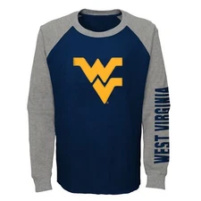 Outerstuff NCAA Kids West Virginia Mountaineers Warm Up Raglan Thermal Shirt