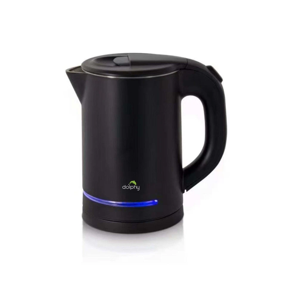 Dolphy 800ml Electric Kettle - Matte Black, Double Body, Rapid Boil, Auto Shu...