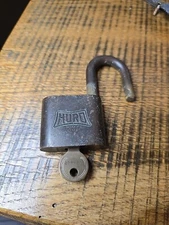 Vintage HURD Brass Padlock With Key 